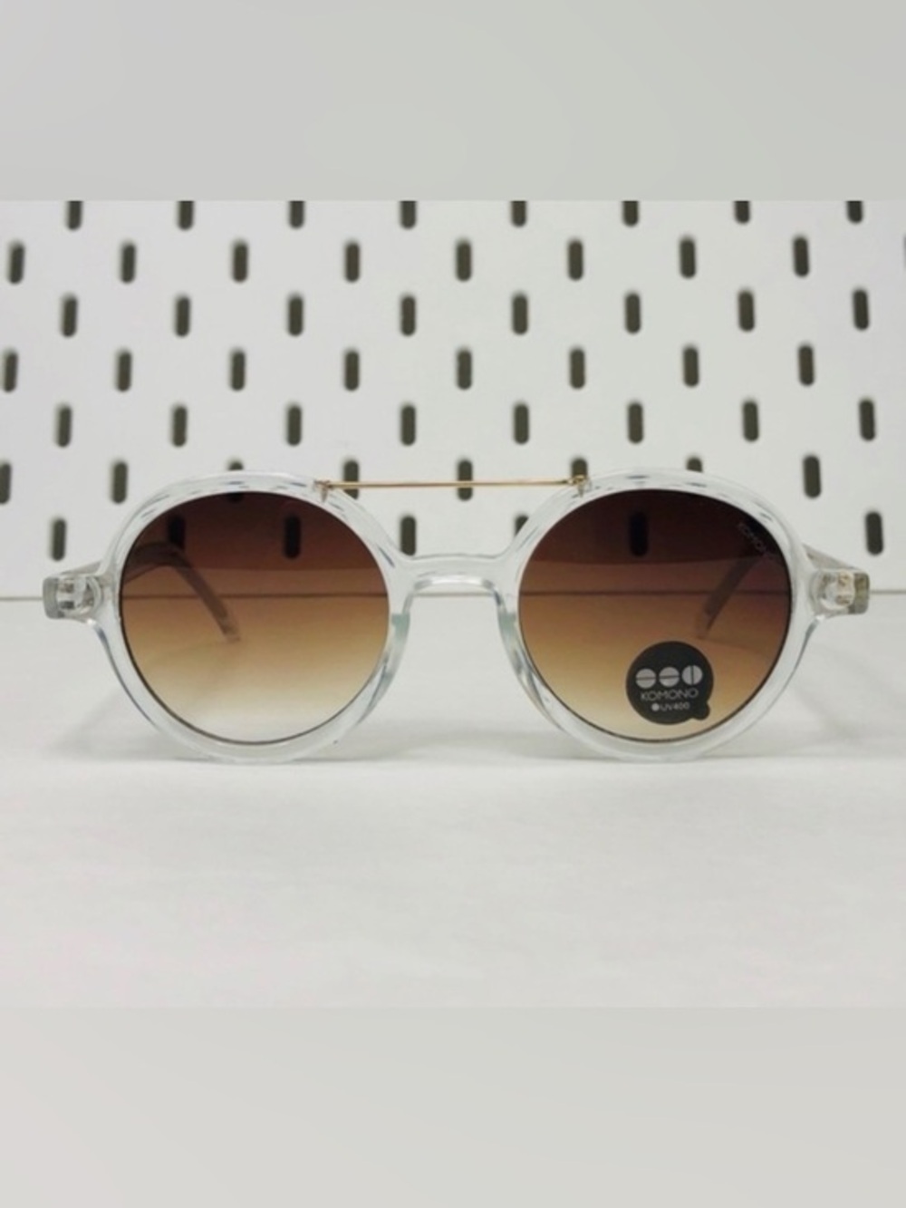 NEW KOMONO sunglasses Vivien Clear gold round - Picture 1 of 15